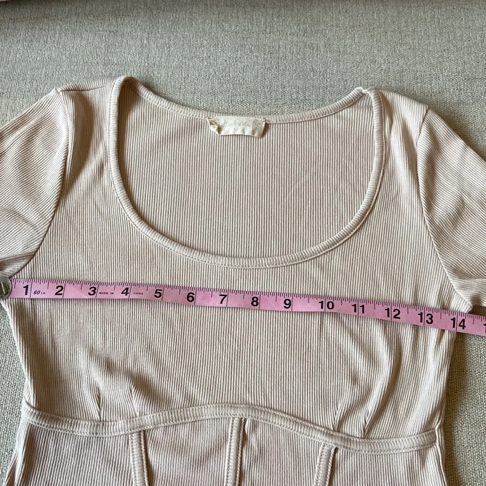 Altar'd State corset style top, cream color, size M, w/ long sleeves. - Picture 5 of 9